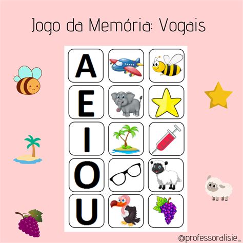 jogo da memória das vogais para imprimir,Mais